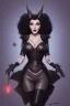 Placeholder: Joan Collins as evil queen in black leather, leather, busty, cleavage, angry, stern look. character design by cory loftis, fenghua zhong, ryohei hase, ismail inceoglu and ruan jia. unreal engine 5, artistic lighting, highly detailed, photorealistic, fantasy