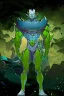 Placeholder: alien From Ben 10 cartoon. Strong, fit body. From his faction. Shark. Advanced jewels and metal. Dark magic. Power and luxury