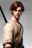 Placeholder: wide fantasy young noble swordsman short brown hair photorealistic