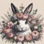Placeholder: Floral Crown Spring Bunny Art Print baroque style