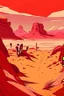 Placeholder: a simple red blooded desert valley cel shading anime style