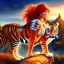 Placeholder: ultra detailed fullbody portrait of beautiful busty Red Sonja Riding a Giant Tiger , extremely detailed digital painting, intrincate, extremely detailed face,crystal clear Big eyes, in the style of wayne reynolds, mystical colors , perfectly centered image, perfect composition, rim light, beautiful lighting,8k, stunning scene, raytracing