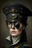 Placeholder: captain of an army victorian times woman with an eye patch