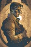 Placeholder: a government special ops agent, in the style of Alphonse Mucha, dramatic lighting