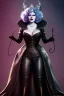 Placeholder: Mae West as evil queen in black leather, leather, busty, cleavage, angry, stern look. character design by cory loftis, fenghua zhong, ryohei hase, ismail inceoglu and ruan jia. unreal engine 5, artistic lighting, highly detailed, photorealistic, fantasy