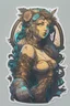 Placeholder: Sticker Goth cyberpunk huge girl, illustration by alphonse mucha, high detailed, 4k resolution, digital paiting, cute, art, no background,