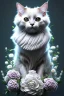 Placeholder: Victorian cat with white flowers, in the style of Camilla d'Errico, hyper detailed, beautiful, complex, trending on artstation, cinema4d, cryengine, national geographic photo, chiaroscuro