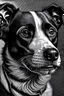 Placeholder: Retrato de un perro callejero en blanco y negro con lapiz por Juan Arancio