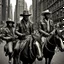 Placeholder: Black and white detailed photo a cowboy and Indian people friendship riding a horse in new york city 1967 surrounded by famous people dramatic scene 3d render, posterv0.2 high resolution shot professional photo, high detail, 40mm lens hyper real gothic 3D render HD detail high detail face