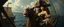 Placeholder: pin hole cam, master oil painting by Rembrandt, good afternoon scary hot seductive piratress merchant rat swashbuckler on stallion on ship
