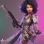 Placeholder: skin fortnite flora Cherry is a sexy black girl with black curly hair gray eyes with kimono with a katana