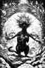 Placeholder: tom lee ethereum oracle of delphi in the jugle animals everytwhdre seeing the future in the style of surrealism black and white