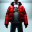 Placeholder: Gaspar noe, hand camera, full body, red puffer jacket, dramatic lighting, hyper realistic, 8k quality, unreal engine 5