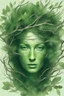 Placeholder: green woman face with branches