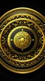 Placeholder: circle shield Gold background black