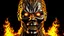 Placeholder: 4K, ultra detail, ombres et reflets maximum, full realism portrait terminator iron maiden logo full face flames4K, ultra detail, full realism portrait terminator studio de radio logo full face firestarter in the background