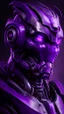 Placeholder: robot portrait ultra realistic, purple colors