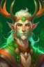 Placeholder: (green hair), elf, masculine