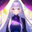 Placeholder: Clear focus, 8k, high quality, detailed, beautiful lighting, vibrant colors, white long hair, vibrant purple eyes, girl,