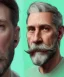 Placeholder: "MIddle aged white human male, with a trimmed but uneven beard, piercing green eyes with slick back hair head and shoulders portrait, 8k resolution concept art portrait by Greg Rutkowski, Artgerm, WLOP, Alphonse Mucha dynamic lighting hyperdetailed intricately detailed Splash art trending on Artstation triadic colors Unreal Engine 5 volumetric lighting Splash art fantasy"