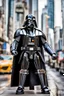 Placeholder: Excited Photography Full body A picture cyber mechines dart Vader,with surface coated chrome polished details, city background