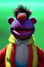 Placeholder: Waist up muppet Portrait, Nicolas maduro us muppet doll, tracksuit red blue and yellow, mustache, photo studio, red background, unreal engine 5, concept art, art station, ray tracing, lumen lighting, ultra detail, volumetric lighting, 3d.