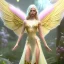 Placeholder: beautiful fairy very etheric, nice smiling, long blond hair, magic glamour pink make up, delicate colors, complete vision of very transparent golden and big wings, beautiful glamour transparent golden dress, ultra sharp focus, 8k, unreal engine 5, extremely sharp detail, light effect, soft light atmosphere, smooth, full of details, face in front, complete vision of face and hair and of the body