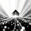 Placeholder: bright abstract particles waves length house music black and white