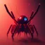 Placeholder: portrait painting of a cyberpunk red robot spider, ultra realistic, intricate details, ultra highly detailed, shiny, smooth, studio quality, octane render, Surrealism, Triadic colour scheme,glow-stick, ambient lighting,nightclub lighting, polaroid, 100mm, --ar 1:1 --v4