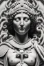 Placeholder: Architecture of ancient Rome of the II century AD Statues of ancient Roman gods contour reconstruction. The drawing is linear, in the style of vector graphics, black and white. High image quality in 8K