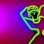 Placeholder: neon skeleton doing a dab