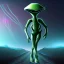 Placeholder: Futuristic passive alien in Alien landscape