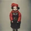 Placeholder: Betty boop, red, autochrome, plastic puffy jacket