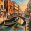 Placeholder: Venice barefoot bridge on the grand canal, ultra quality, hyper detailed, artwork, oil on canvas, 8k