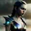 Placeholder: portrait perfect face emilia clarke, dragon armor, fog, particle fire, 16k