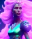 Placeholder: A portrait of a crystalised queen, atmospheric, realistic, unreal engine, cinematic lighting, octane render, transoarent, pink turquoise light