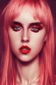 Placeholder: danish singer mø, high light , red tones,