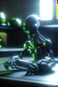 Placeholder: alien on a lazy Sunday ,3d 4k octane render, smooth, sharp focus, highly detailed, unreal engine 5,