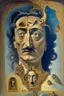 Placeholder: Artwork entitled "The Secret" depicts Salvador Dali's self-portrait living the woman he hated and developing compassion; surrealism; award-winning, intricate, insanely detailed, elegant