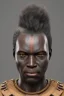 Placeholder: african head portrait, warrior costume, village, meditation, woods, galaxy sky, 8k quality