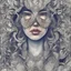 Placeholder: full body portrait of a girl wearing crown of flower ,big dreamy eyes,line drawing,zentangle art,mandala,high contrast,black and white,vector art