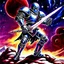 Placeholder: fantasy space knight 90's tcg art