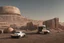 Placeholder: A Tesla 'Semi' (semi truck) is parked, in Mos Eisley on the planet Tatooine. (CINEMATIC, WIDE ANGLE LENS, PHOTO REAL)