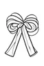 Placeholder: A black and white cute drawing of a candy cane with a ribbon, only outline, white background,for kids. The illustration should be in [SUPER SIMPLE], black and white, bold line art with a clear, mostly empty background. [INCLUDES ONLY OUTLINES WITH NO FILLED IN BLACK AREAS], ensuring no shading, no complex images, and making it very easy to color in between the lines". The illustration is for a coloring book for toddlers, aged 2-4, with simple images!