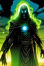 Placeholder: Cloaked Supervillian, Glowing man return to the nuclear wasteland, from Geoff Johns and Gary Frank, Ghost Machine