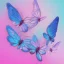 Placeholder: pastel colors, blue, pink, white, butterfly