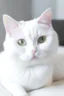 Placeholder: a white cute cat
