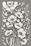 Placeholder: outline art of bloemenmand only black and white, no colour , White background. sketch style, clean line art, white background, no shadow and clear, no people, no colour, for book