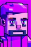 Placeholder: a portrait of a purple Minecraft guy, 2d, large pixel style