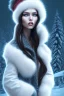 Placeholder: Wintertime Wonderland a Beautiful dark haired woman Hyperrealistic Digital Graphic in the Style of Jennifer Healy and Eric Zen